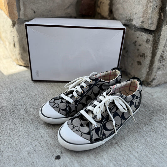 Coach Size 10 Black Monogram Sneakers