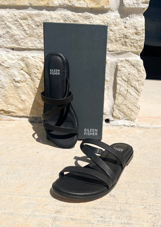 Elieen Fisher Size 7 Black Sandals