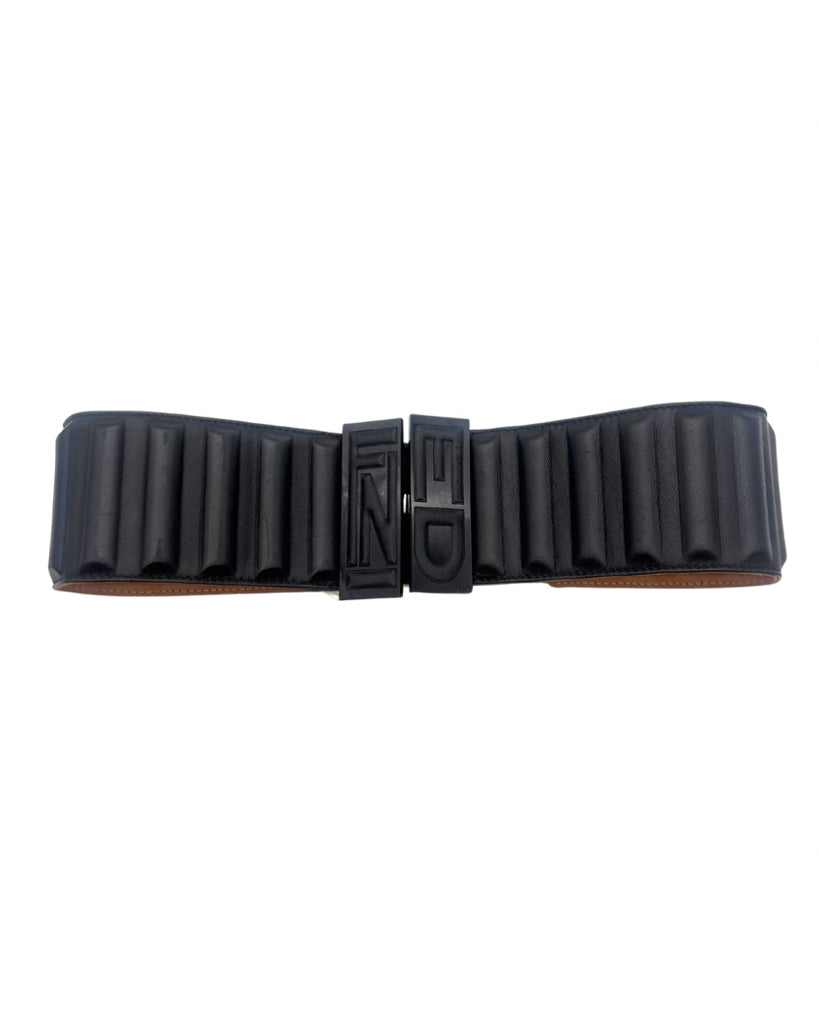 Fendi Black Wide Belt Size 30