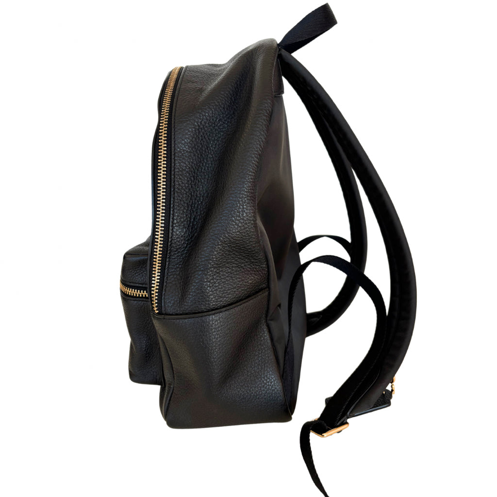 Coach Black Pebble Leather Backpack