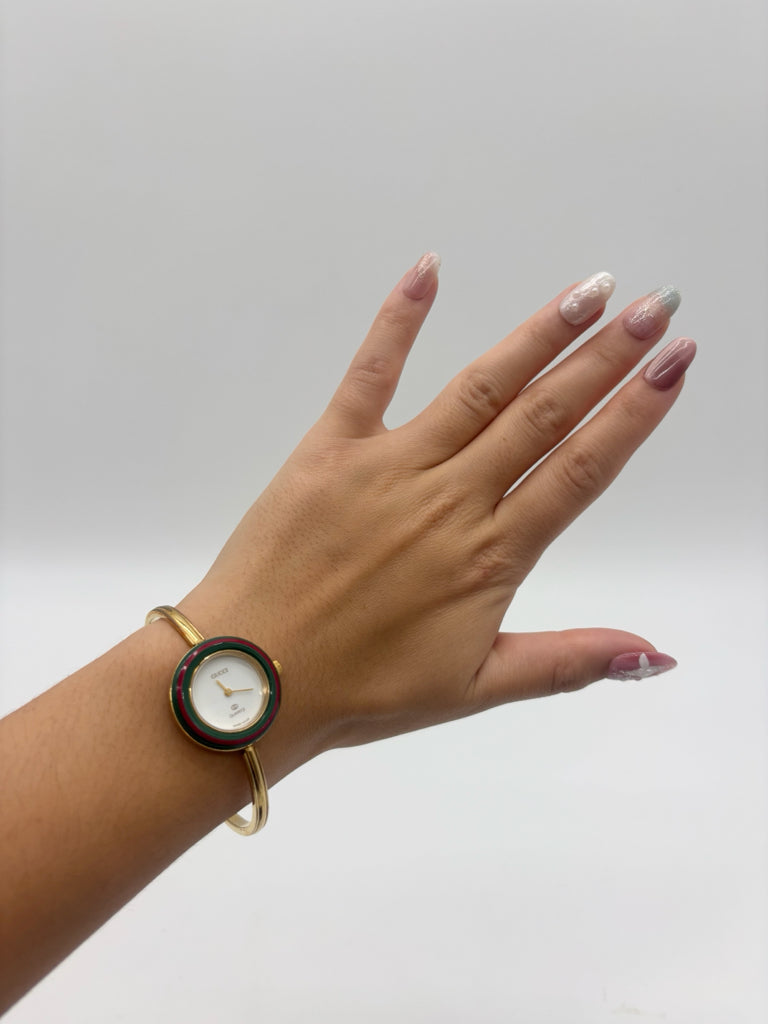 Gucci Gold Bangle Watch 12 Changable Bezels
