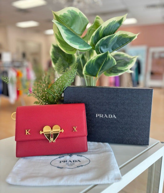 Prada Red  Leather Crossbody