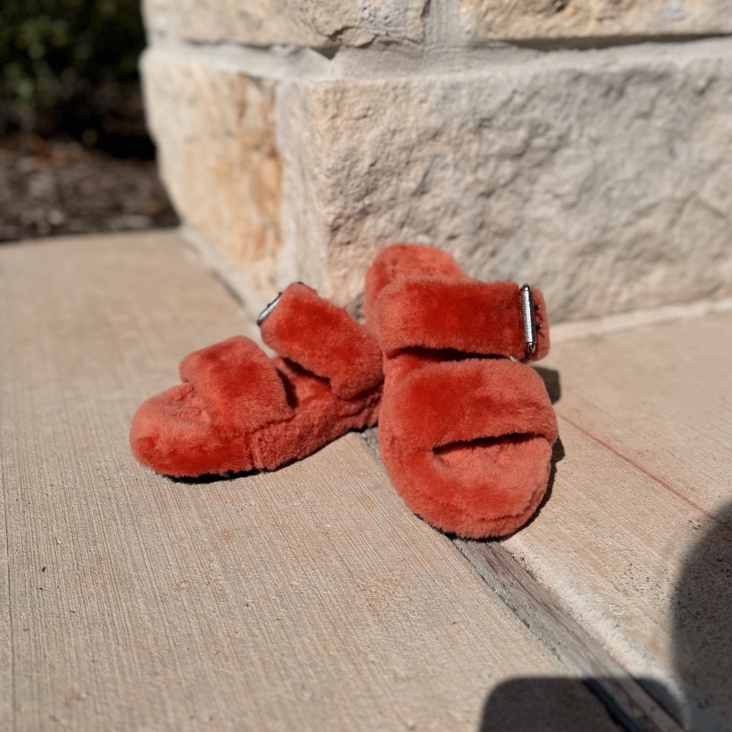 UGG Size 6 Pink Fuzzy Sandals