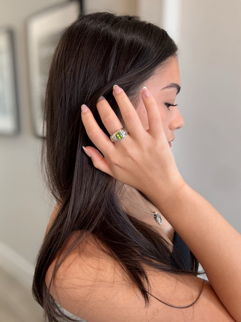 David Yurman Size 6.5 Peridot Ring 14k
