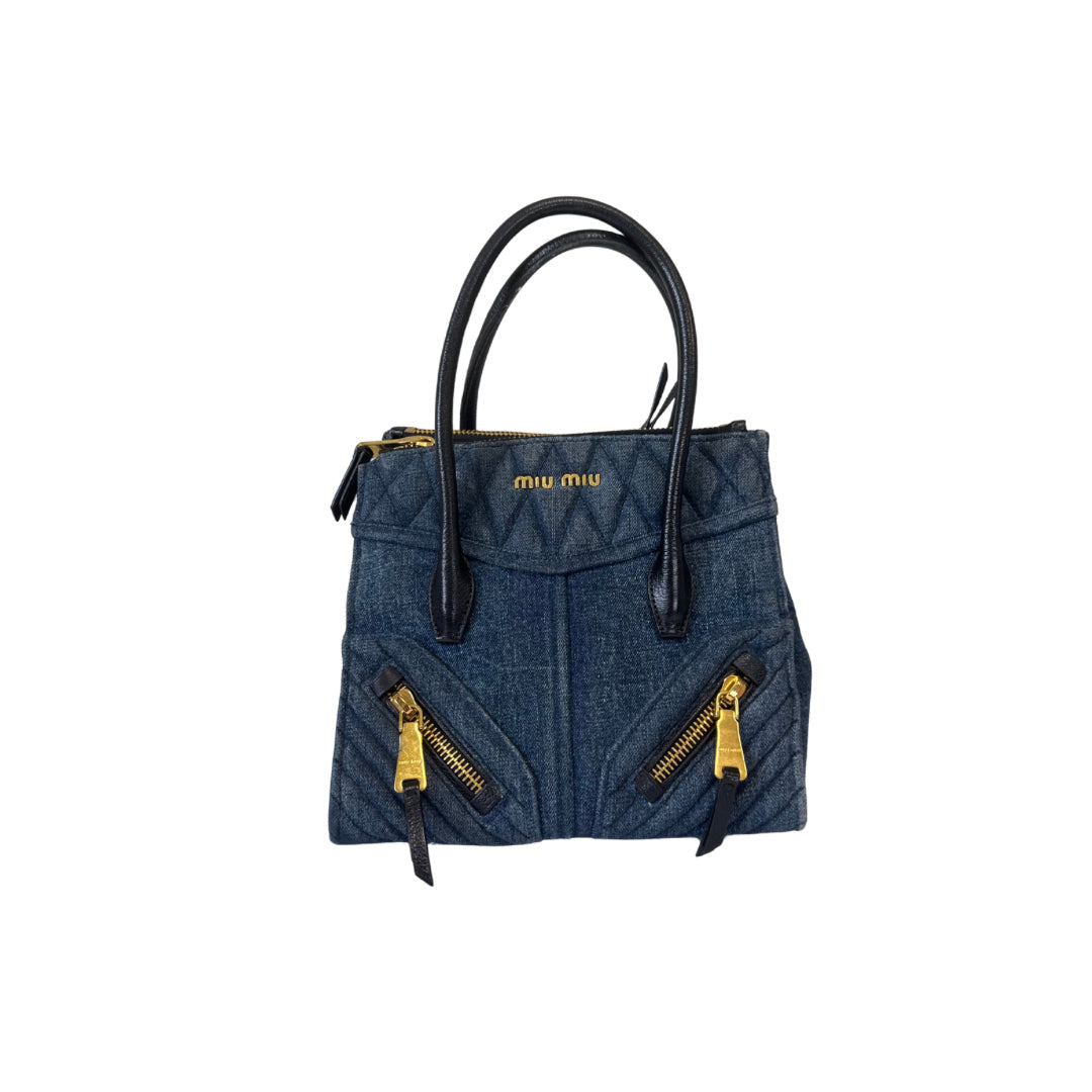 Miu Miu Denim Biker Tote