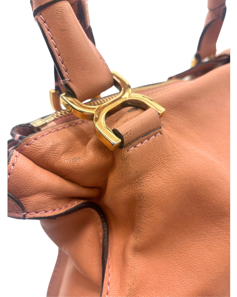 Chloe Coral Leather Satchel