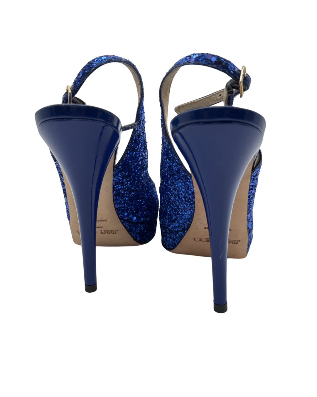 Jimmy Choo Size 36 Blue Glitter Stilettos