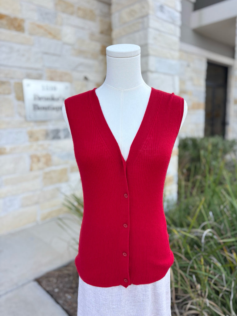 70% Cashmere J.Creamrew Size Large Red Top