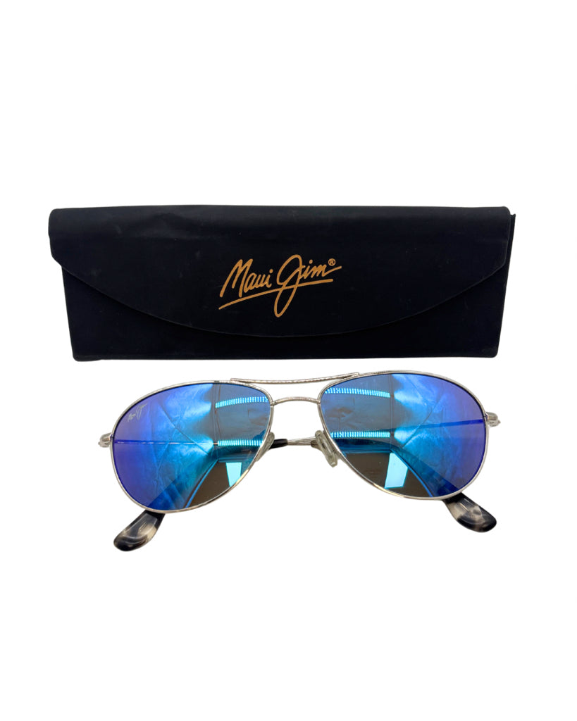 Maui Jim Silver Aviators Sunglasses