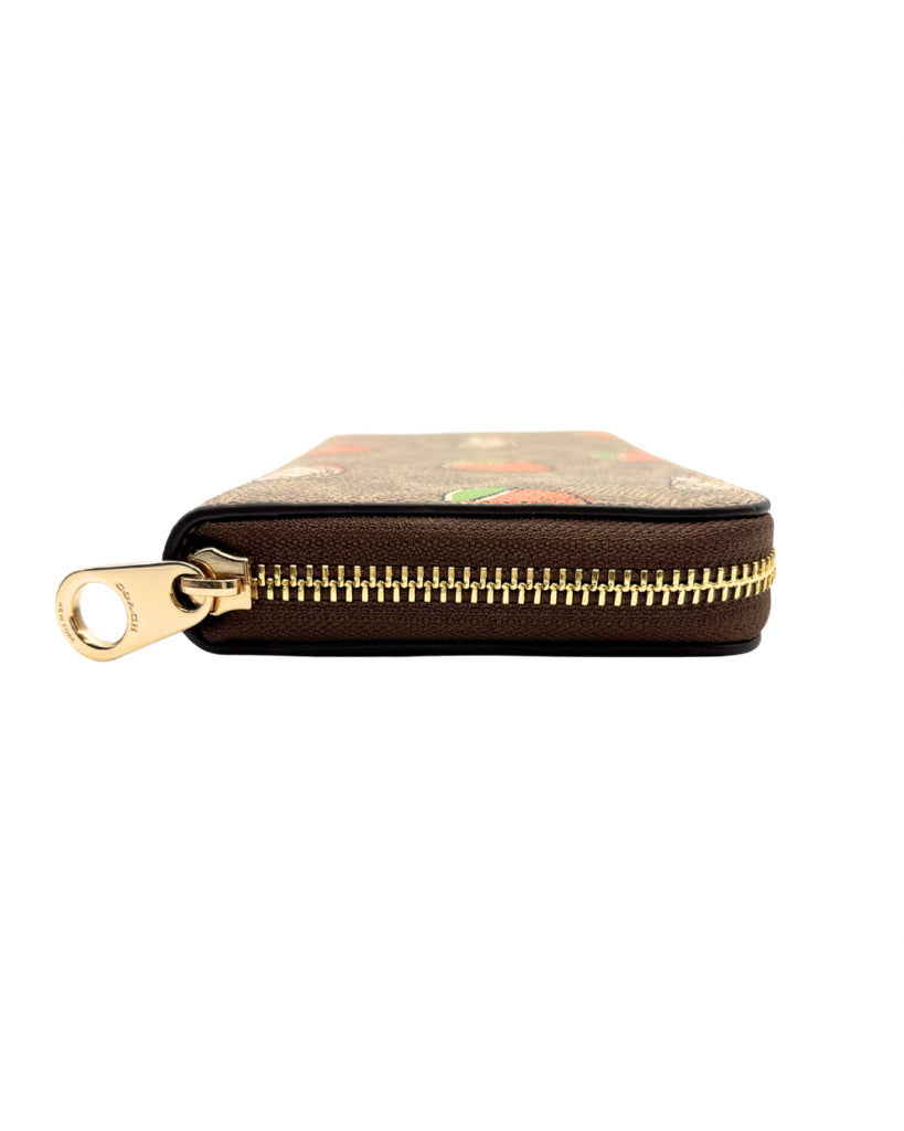 Coach Monogramed  Orange Zippy Wallet