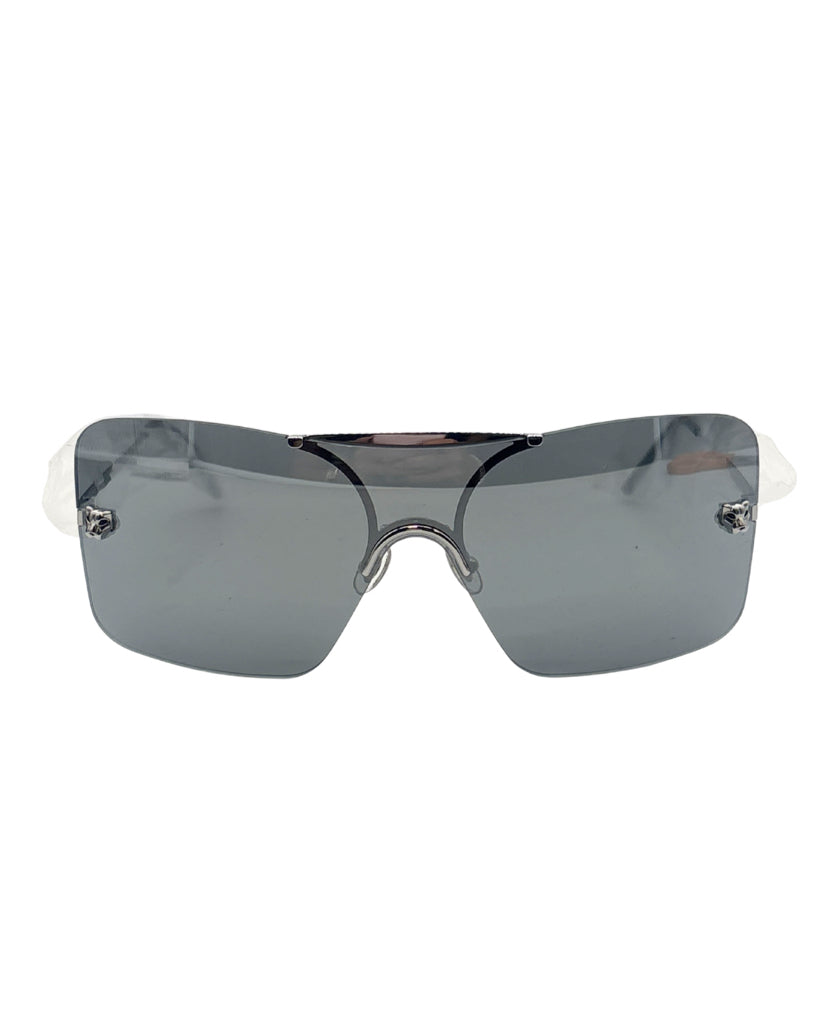 Cartier Panthère Rimless Ruthenium Shield Sunglasses