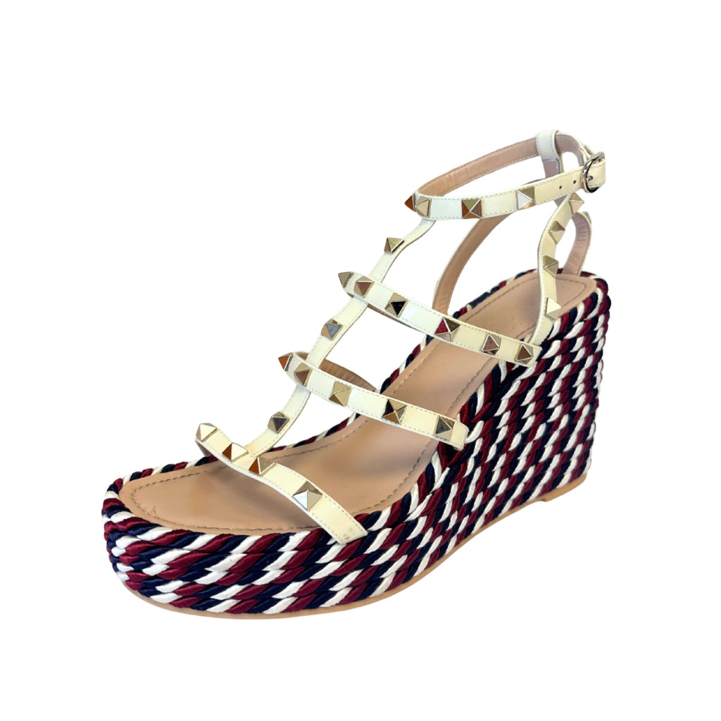 Valentino Size 39 Red White and Blue Shoes