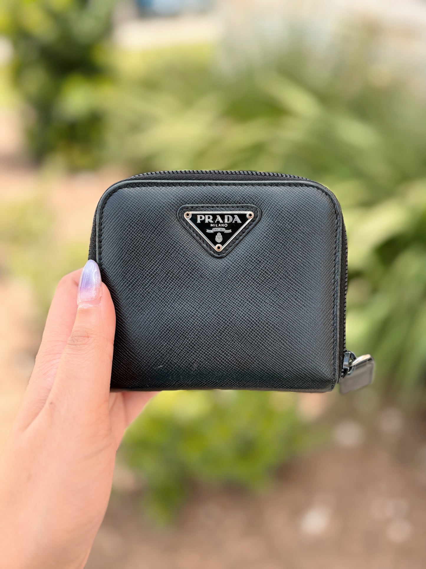 Prada Small Saffiano Leather Zip Wallet