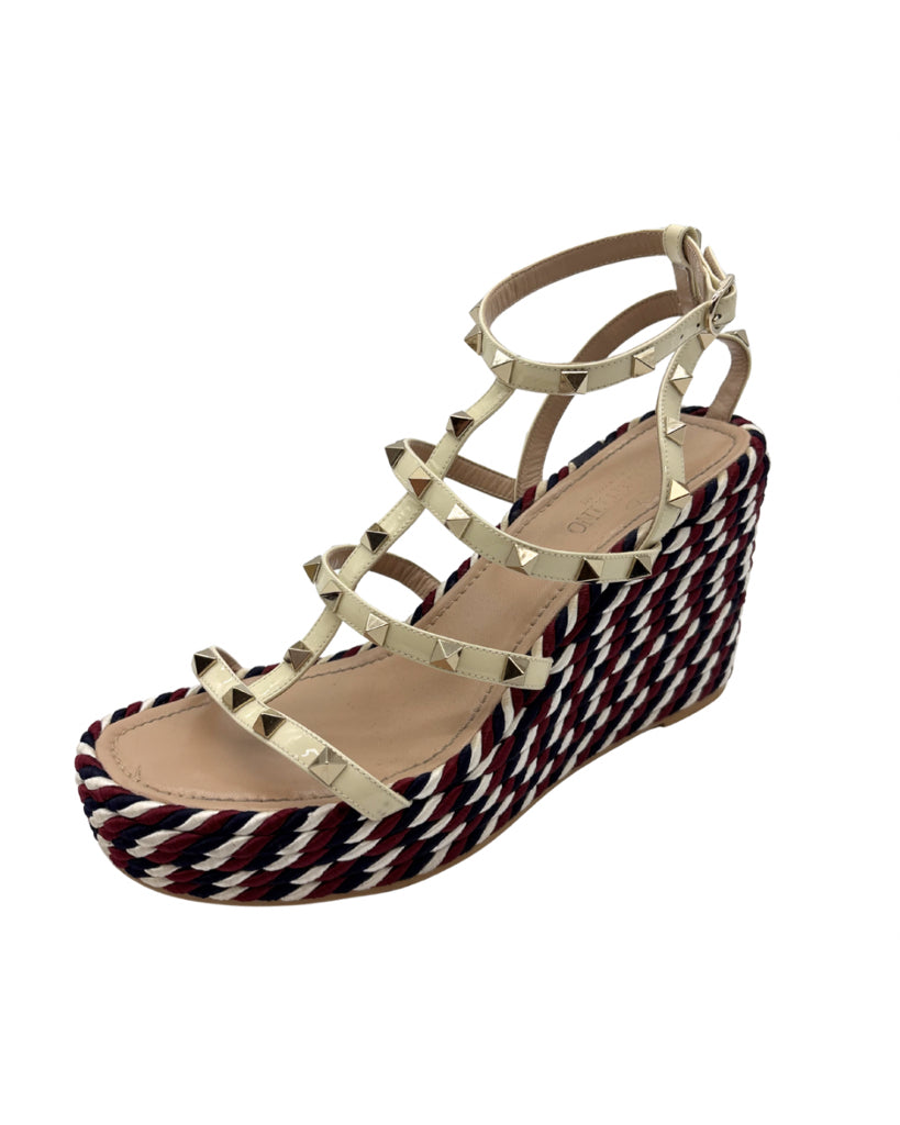 Valentino Size 39 Red, White, and Blue Espadrilles
