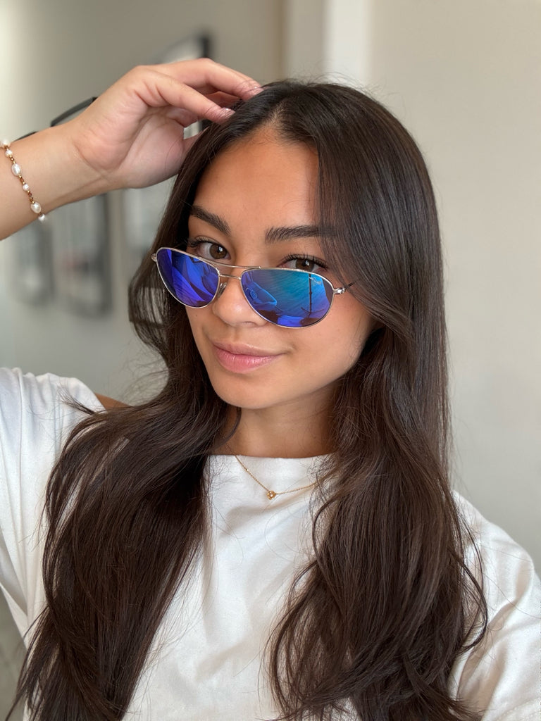 Maui Jim Silver Aviators Sunglasses