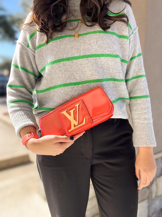 Louis Vuitton Orange SOBE Clutch