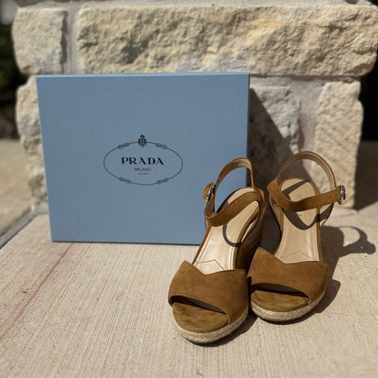 Prada Size 38.5 Espadrille Sandals